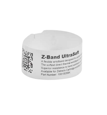 Zebra Z-Band Newborn Soft White Wristband, 19.05 x 195.26mm